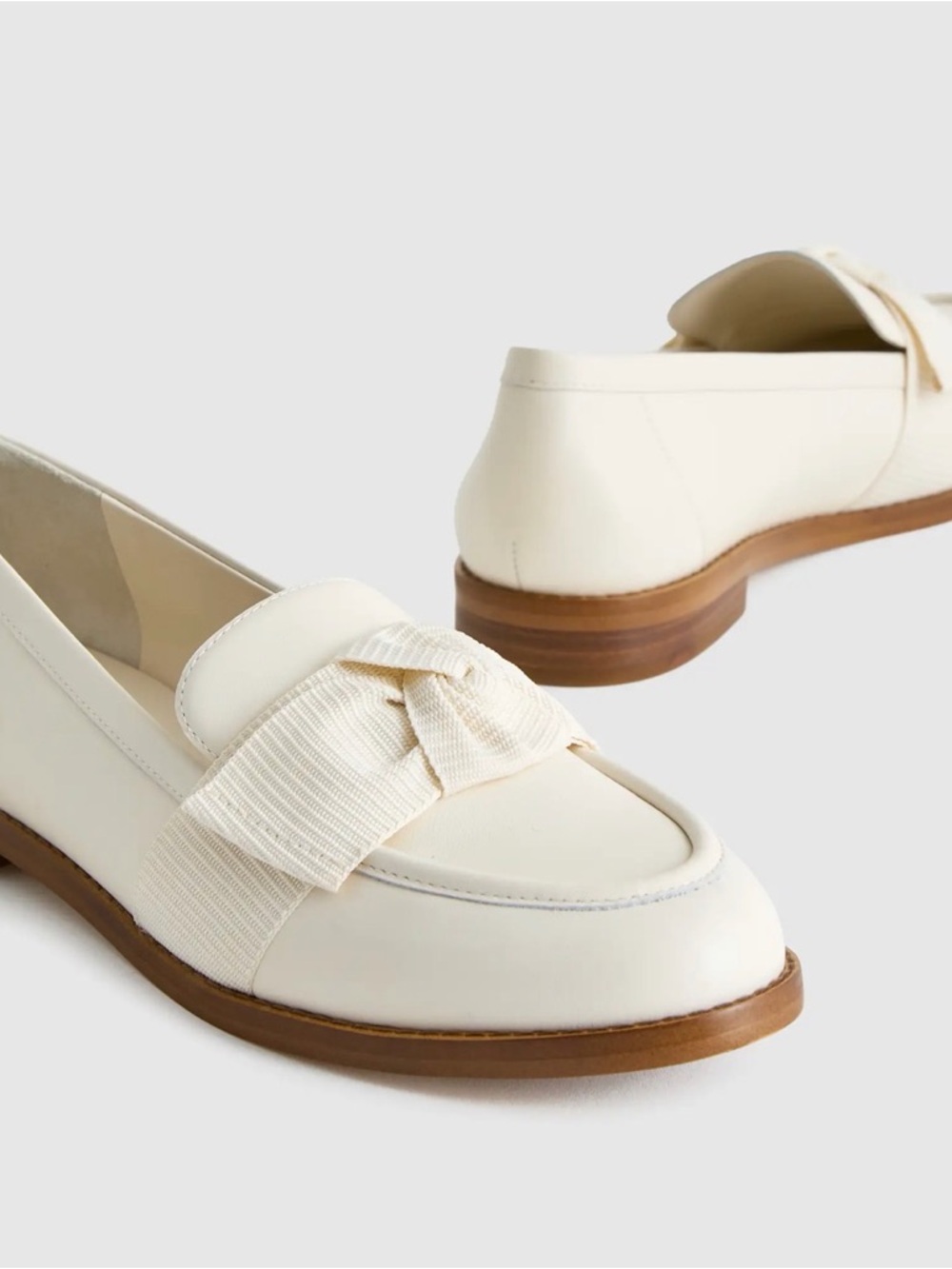 Italian Leather Bow Penny Loafer